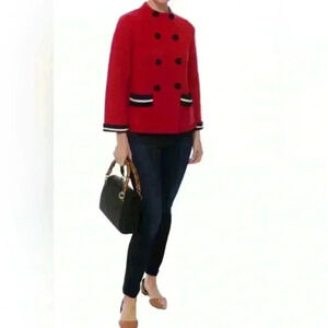 Chinti & Parker Wool Knit Womens Jacket Size UK L US M Long Sleeve Red Heavy